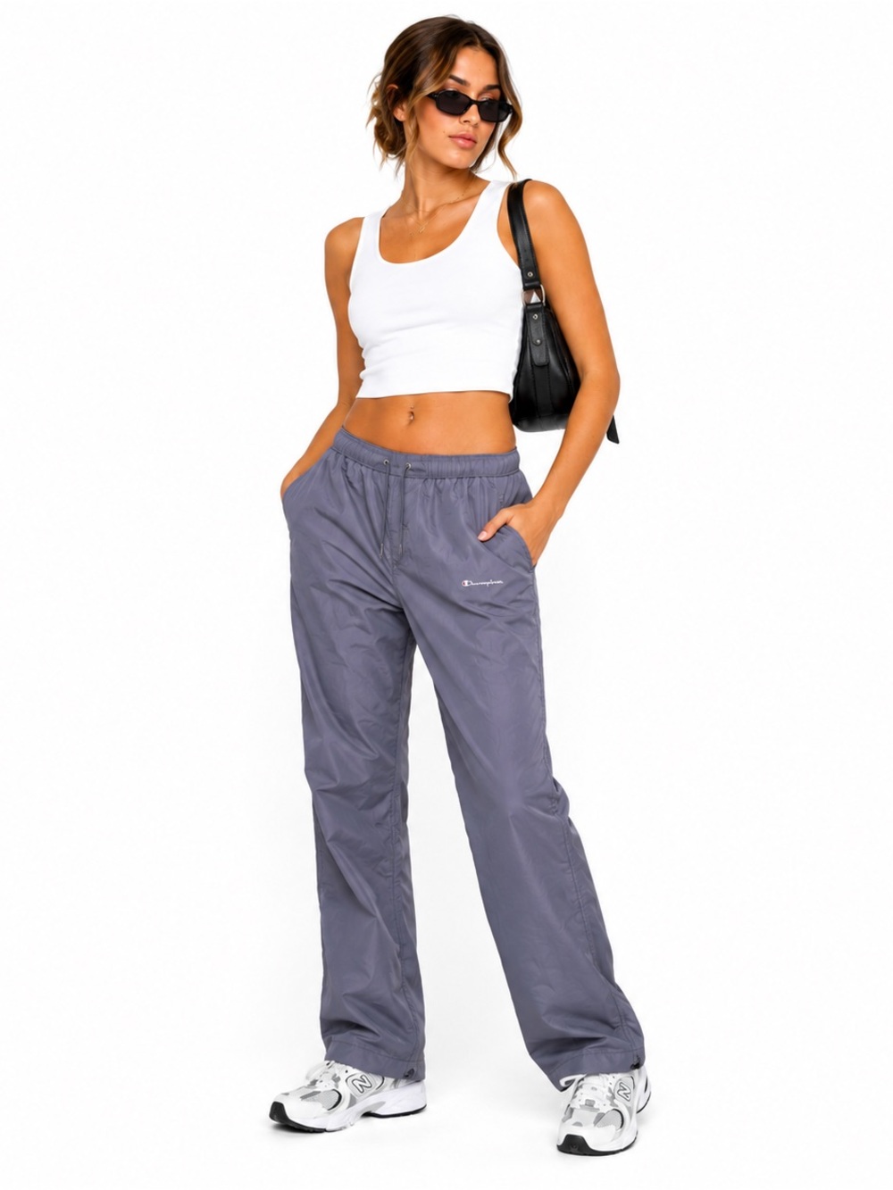 Champion Y2K Nylon Purple Athletic Feel Track Pants Women’s Large L